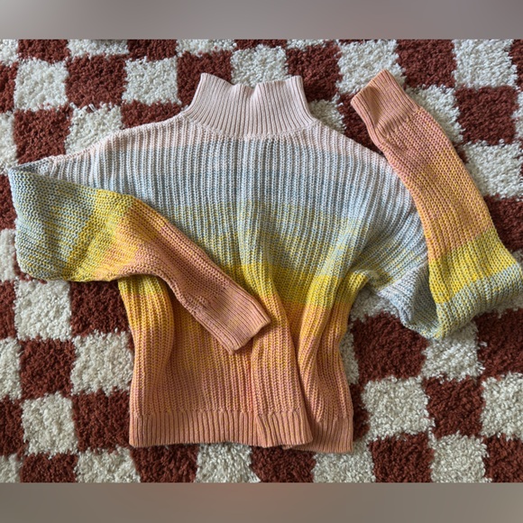 LC Lauren Conrad Funnel Neck Rainbow Sweater - Picture 2 of 5